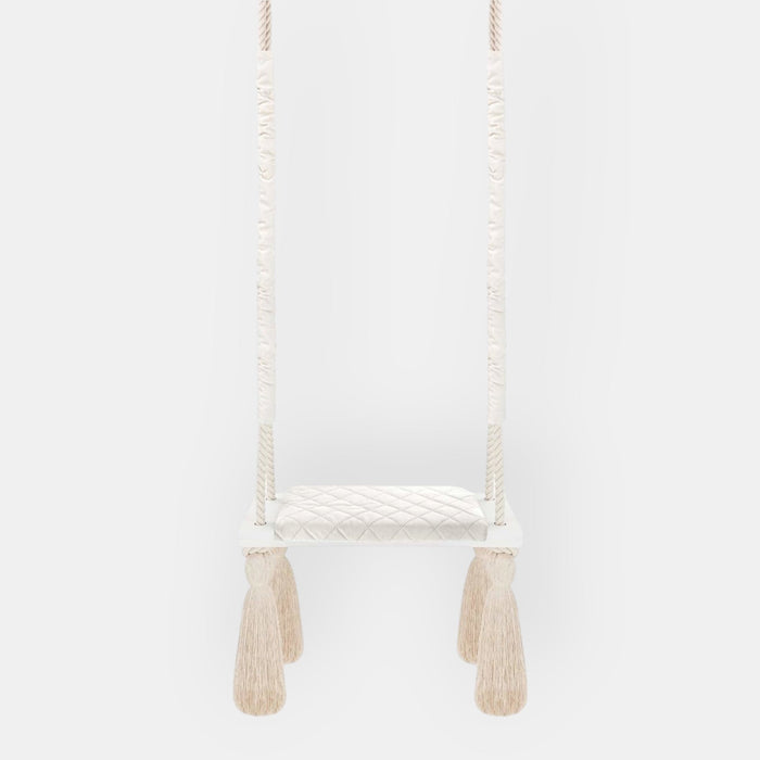 Schaukeln mit Holzbrett und Velourssitz