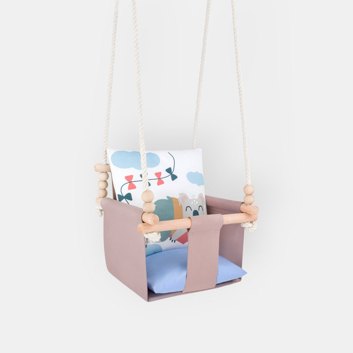 Babyschaukel mit doppelseitigen Baumwollkissen Koala-Motiv
