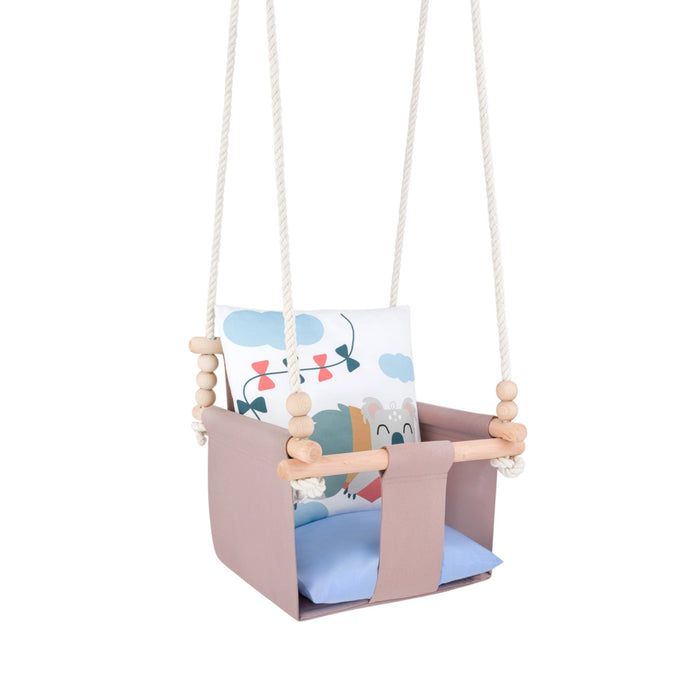 Babyschaukel mit doppelseitigen Baumwollkissen Koala-Motiv
