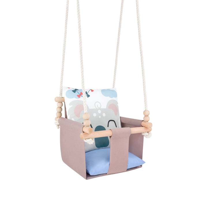 Babyschaukel mit doppelseitigen Baumwollkissen Koala-Motiv