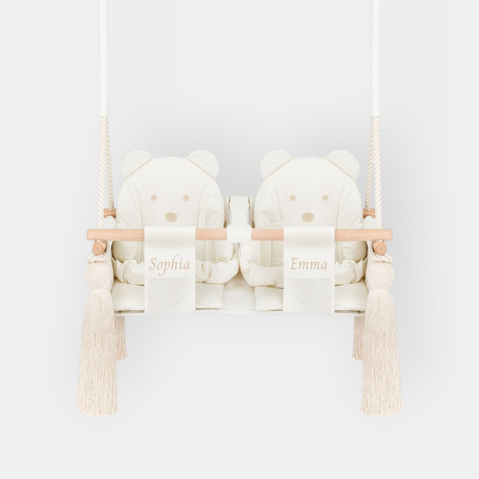 Doppelschaukel für Zwillinge Naturfarben